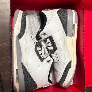 Jordan 3 Retro White Black Gray Sneakers